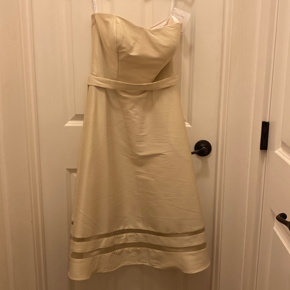 strapless midi dress